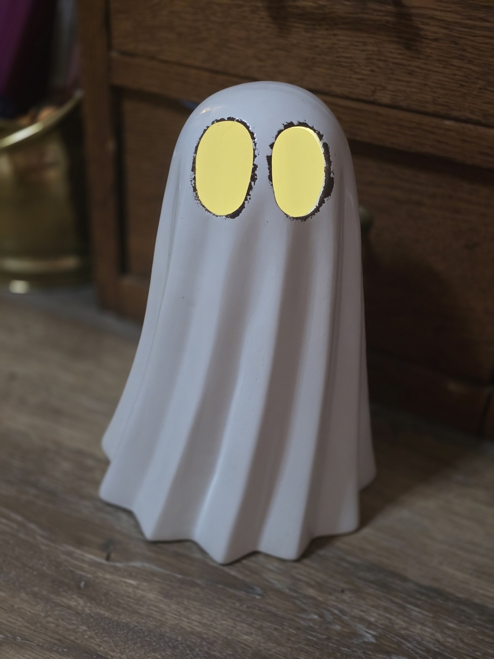 12" Martha Stewart Ceramic Ghost Figurine With LED Light- Perfect Condition